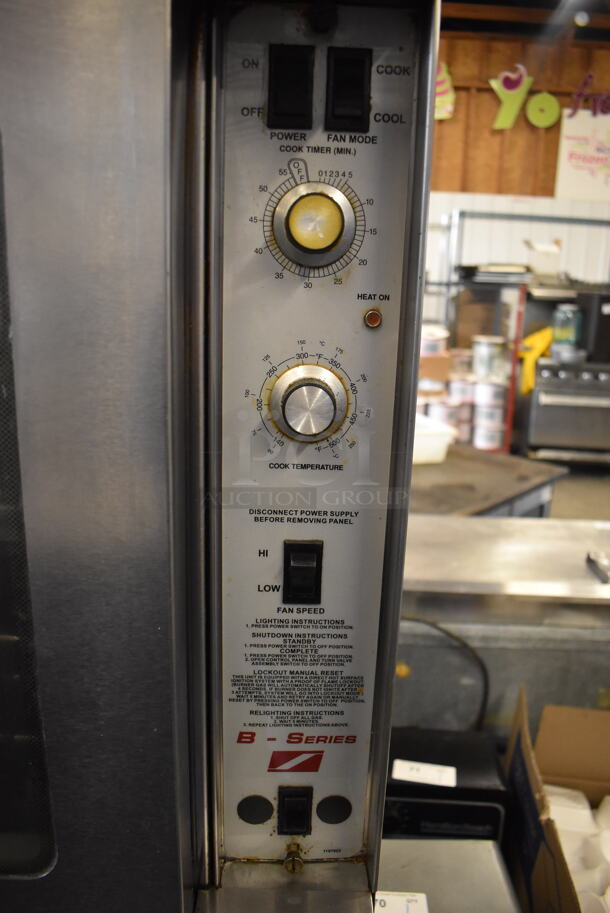 2 Southbend B Series Stainless Steel Commercial Natural Gas Powered Full Size Convection Oven w/ View Through Doors, Metal Oven Racks and Thermostatic Controls on Commercial Casters. 38x34x64.5. 2 Times Your Bid! - Image 6 of 9