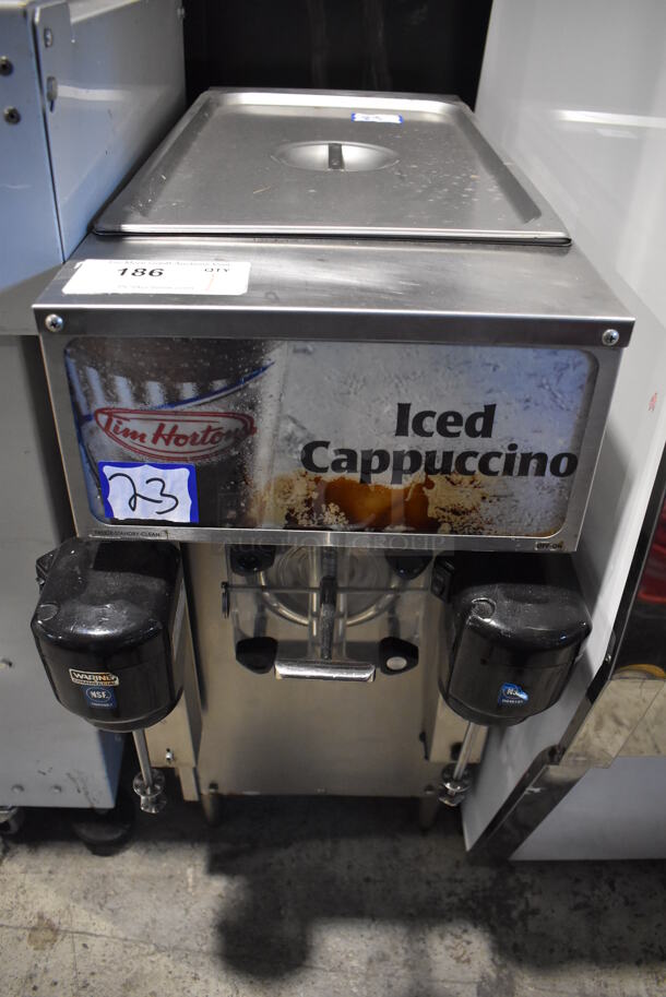 Tim Hortons Stainless Steel Commercial Countertop Iced Cappuccino Machine w/ 2 Drink Mixing Heads. 13x32x30 - Image 1 of 5