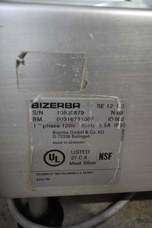 Bizerba SE 12 US Stainless Steel Commercial Countertop Meat Slicer. 120 Volts, 1 Phase. Tested and Working! - Image 5 of 5