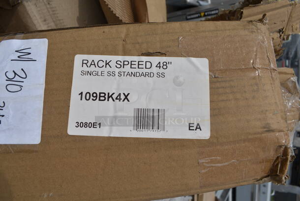 2 BRAND NEW SCRATCH AND DENT! Items; Advance Tabco BK-4 Stainless Steel Single Tier Speed Rail - 48" and B5532 Stainless Steel Single Tier Speed Rail - 32". 2 Times Your Bid! - Image 3 of 4