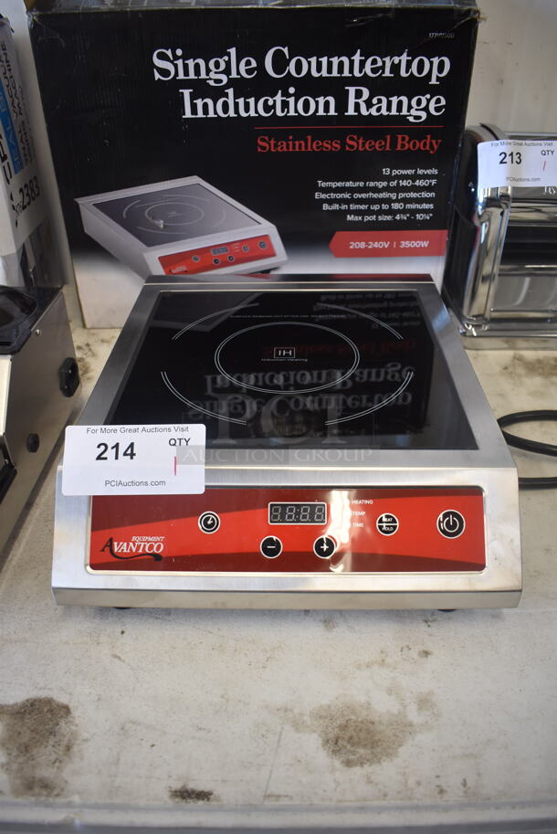 BRAND NEW SCRATCH AND DENT! Avantco 177IC3500 Single Countertop Induction Range. 208-240V. Tested and Working! - Image 1 of 5