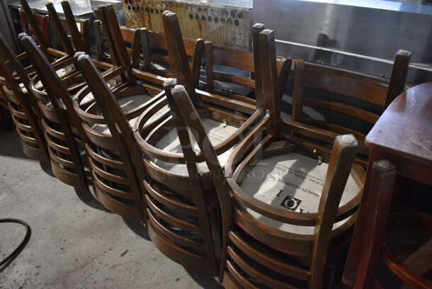 4 Wooden Dining Chairs w/ Patterned Seat Cushion. Stock Picture - Cosmetic Condition May Vary. 17x17x34. 4 Times Your Bid! - Image 4 of 4