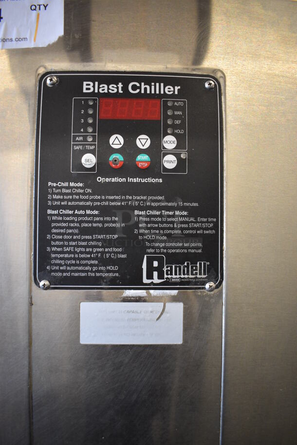 2013 Randell Model BC-18 Stainless Steel Commercial Floor Style Blast Chiller w/ 1 Probe. 115/230 Volts, 1 Phase. 40x38x72 - Image 3 of 6