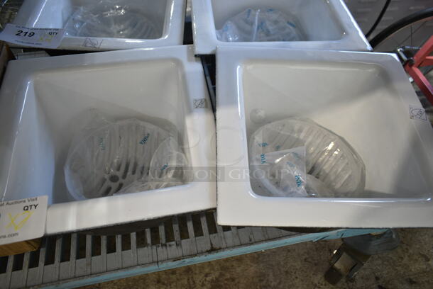 2 BRAND NEW SCRATCH AND DENT! Single Bay Drop In Sink w/ Zurn Elkay P1900-SEMI-DOME PVC Dome Bottom Strainer for Z1900 Series Floor Sinks. 2 Times Your Bid!  - Image 3 of 6