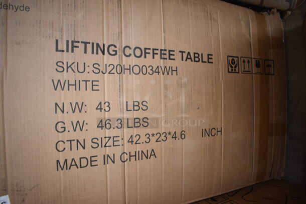 BRAND NEW IN BOX! BG21UG03031 SJ20HO034WH White Lifting Coffee Table - Image 2 of 4
