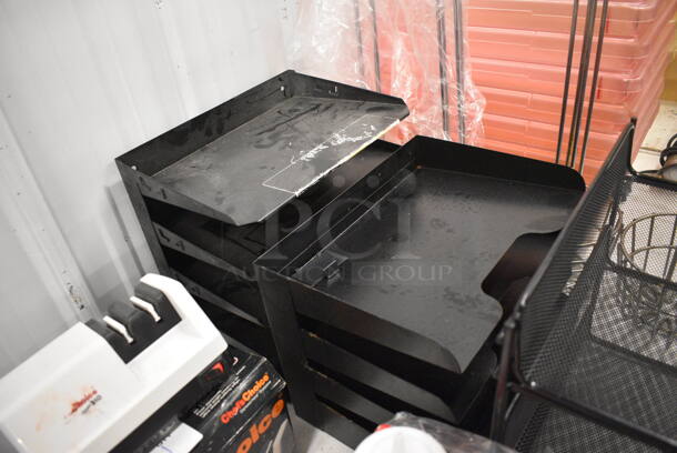 ALL ONE MONEY! Lot of 3 Black Metal Countertop Paper Racks! Includes 13x11x12.5 - Image 2 of 2