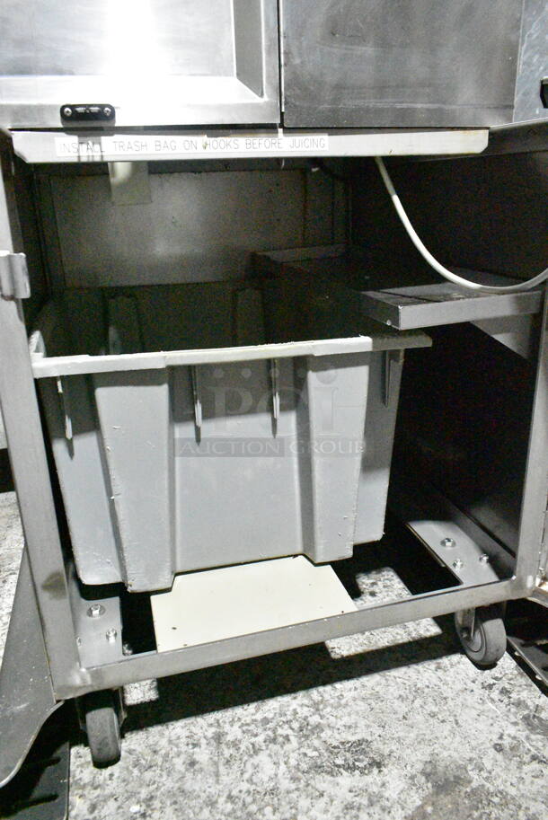 Fresh N Squeeze POS-1 Stainless Steel Commercial Floor Style Automatic Citrus Juicer on Commercial Casters. 120 Volts, 1 Phase. Tested and Working! - Image 6 of 8