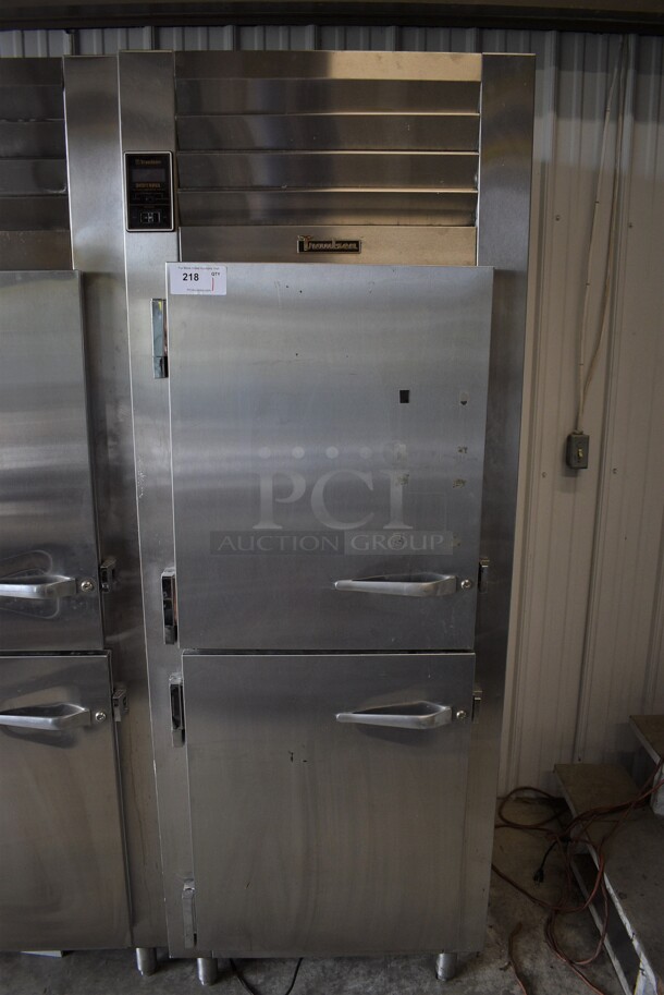 Traulsen Model RDT132WUT Stainless Steel Commercial 2 Half Size Door Reach In Dual Temp Cooler and Freezer Combo. 115 Volts, 1 Phase. 30x34x83. Cannot Test Due To Cut Power Cord