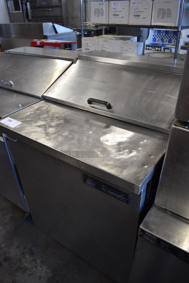 True TSSU-27-8 Stainless Steel Commercial Sandwich Salad Prep Table Bain Marie Mega Top. 115 Volts, 1 Phase. 27.5x30x42.5. Tested and Powers On But Does Not Get Cold - Image 3 of 6