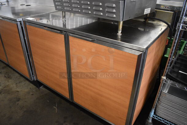Duke Model RUF-48M Stainless Steel Commercial 2 Door Work Top Cooler w/ Poly Coated Racks on Commercial Casters. 120 Volts, 1 Phase. 48x30x40. Tested and Working! - Image 2 of 6
