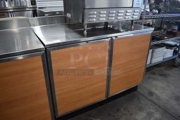Duke Model RUF-48M Stainless Steel Commercial 2 Door Work Top Cooler w/ Poly Coated Racks on Commercial Casters. 120 Volts, 1 Phase. 48x30x40. Tested and Working! - Image 3 of 6