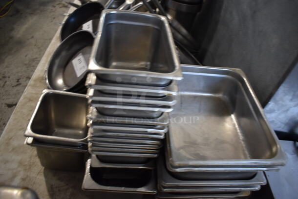 ALL ONE MONEY! Lot of 21 Various Stainless Steel Drop In Bins. 1/6x6, 1/3x6, 1/4x6, 1/2x4 - Image 5 of 5