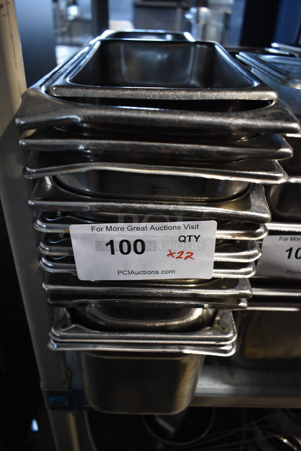 ALL ONE MONEY! Lot of 22 Stainless Steel Drop In Bins. Includes 12x7x6 - Image 1 of 3