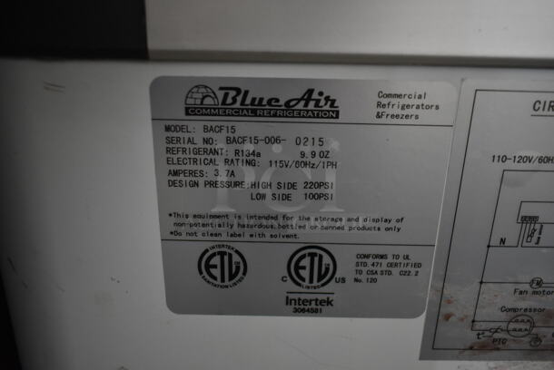 Blue Air BACF15 Metal Commercial Chest Freezer Merchandiser. 115 Volts, 1 Phase. Tested and Working! - Image 6 of 6