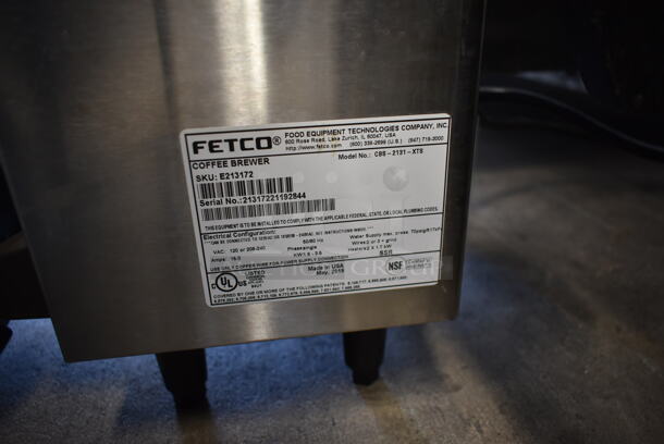 Fetco CBS-2131-XTS Stainless Steel Commercial Countertop Coffee Machine w/ Hot Water Dispenser and Poly Brew Basket. 120/208-240 Volts, 1 Phase.  - Image 6 of 6