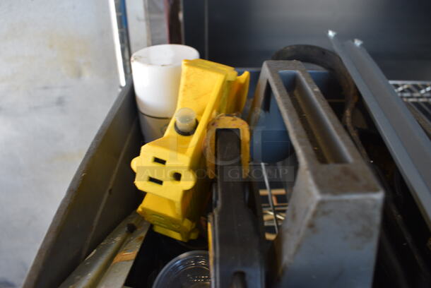ALL ONE MONEY! Lot of Various Items Including 25' Tape Measure and Metal Bracket in Gray Tool Box - Image 4 of 4
