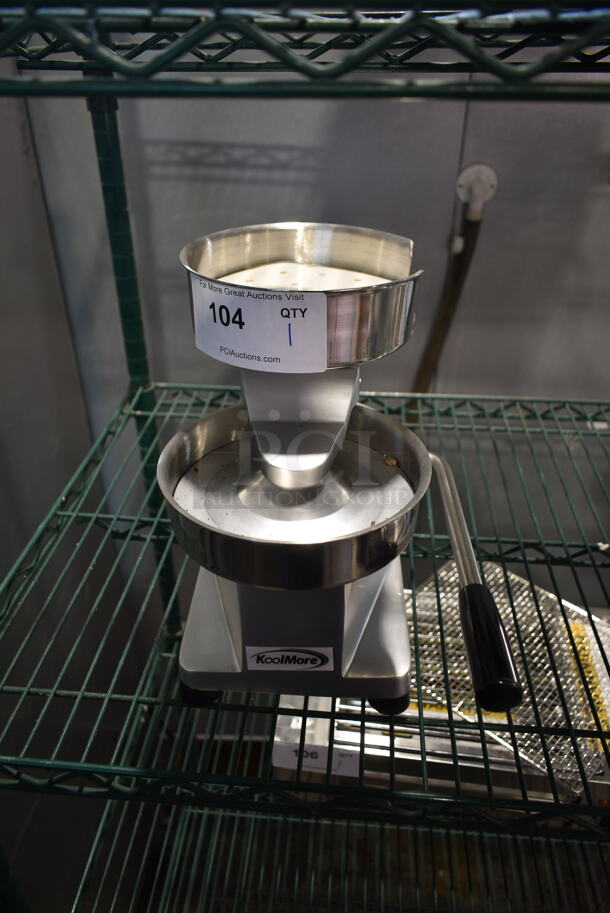 BRAND NEW SCRATCH AND DENT! KoolMore CHM-4 Stainless Steel Commercial Countertop Manual Patty Former. - Image 1 of 4