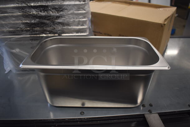 12 BRAND NEW IN BOX! Winco SPJH-306 Stainless Steel 1/3 Size Drop In Bins. 1/3x6. 12 Times Your Bid! - Image 1 of 5