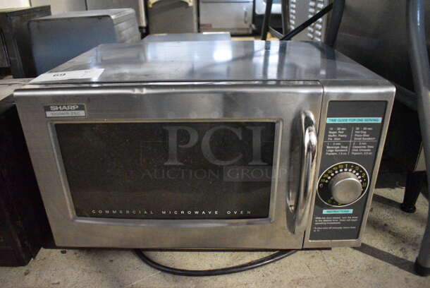 Sharp Model R-21LCF Stainless Steel Commercial Countertop Microwave Oven. 120 Volts, 1 Phase. 20.5x16x12 - Image 1 of 5