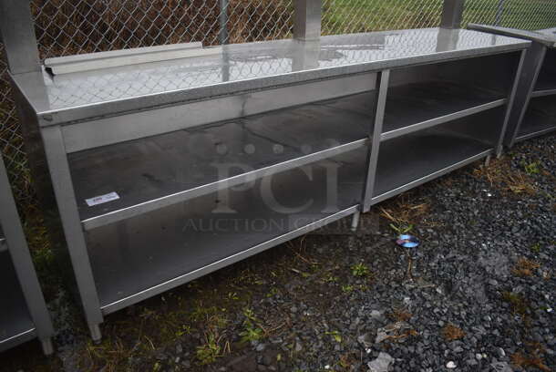 Stainless Steel Commercial Counter w/ Double Over Shelf and 2 Under Shelves. 108x24x66 - Image 3 of 5