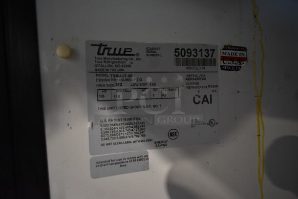 True TSSU-27-08 Stainless Steel Commercial Sandwich Salad Prep Table Bain Marie Mega Top on Commercial Casters. 115 Volts, 1 Phase. Tested and Working! - Image 6 of 6
