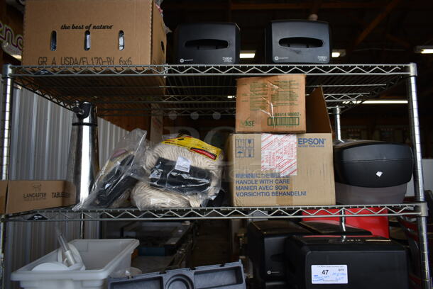 ALL ONE MONEY! Metro Lot of Various Items Including Poly Drop In Bins, Napkin Dispensers and Mop Heads. Shelving Unit Not Included. - Image 3 of 9