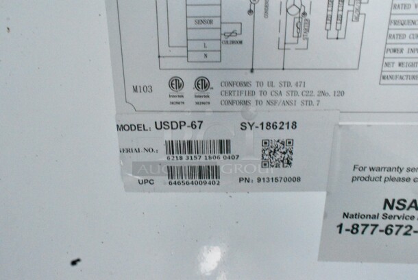 U-Star USDP-67 Metal Commercial Floor Style Ice Cream Dipping Cabinet w/ Contents. Tested and Working!  - Image 8 of 8
