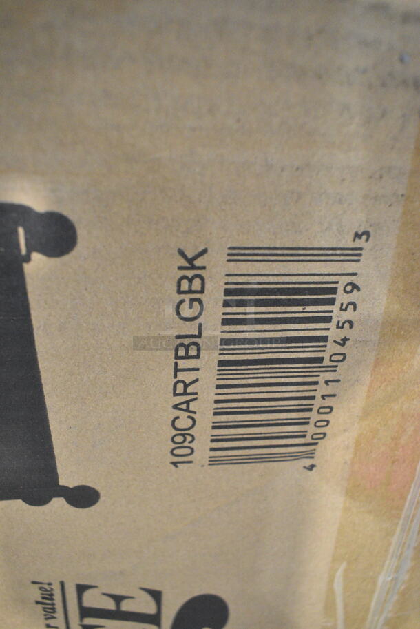 2 BRAND NEW SCRATCH AND DENT! Choice 109CARTBLGBK Black Utility / Bussing Cart with Three Shelves - 42" x 20". 2 Times Your Bid!  - Image 4 of 4