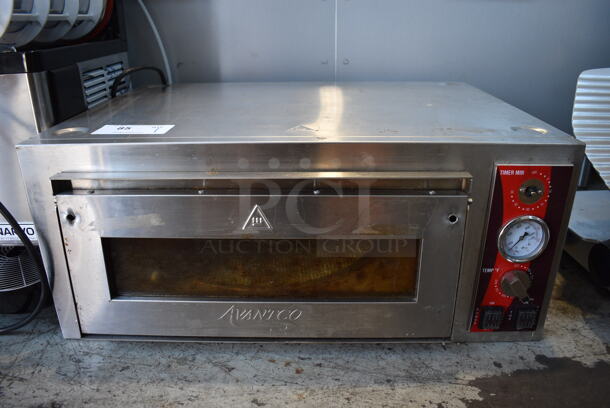 Avantco Model 177DPO18S Stainless Steel Commercial Countertop Single Deck Electric Powered Pizza Oven. 120 Volts, 1 Phase. 28x21x12. Tested and Working!