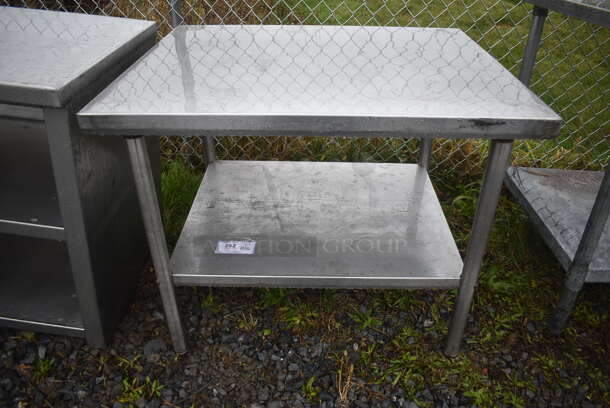 Stainless Steel Table w/ Metal Under Shelf. 36x30x29