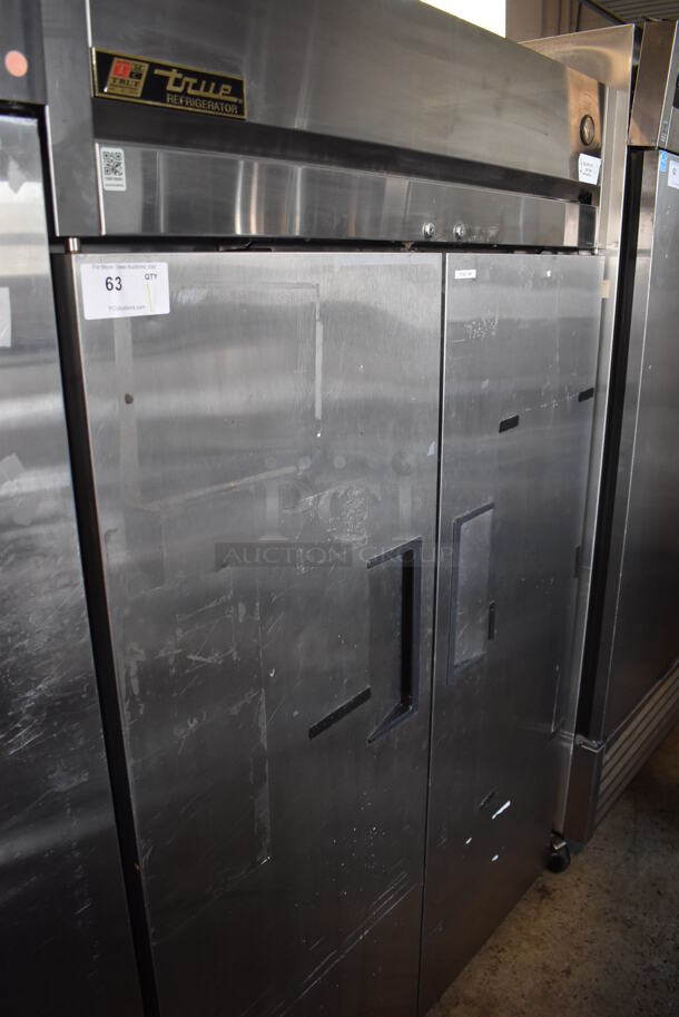 2011 True TG2R-2S ENERGY STAR Stainless Steel Commercial 2 Door Reach In Freezer w/ Poly Coated Racks. 115 Volts, 1 Phase. Tested and Working!