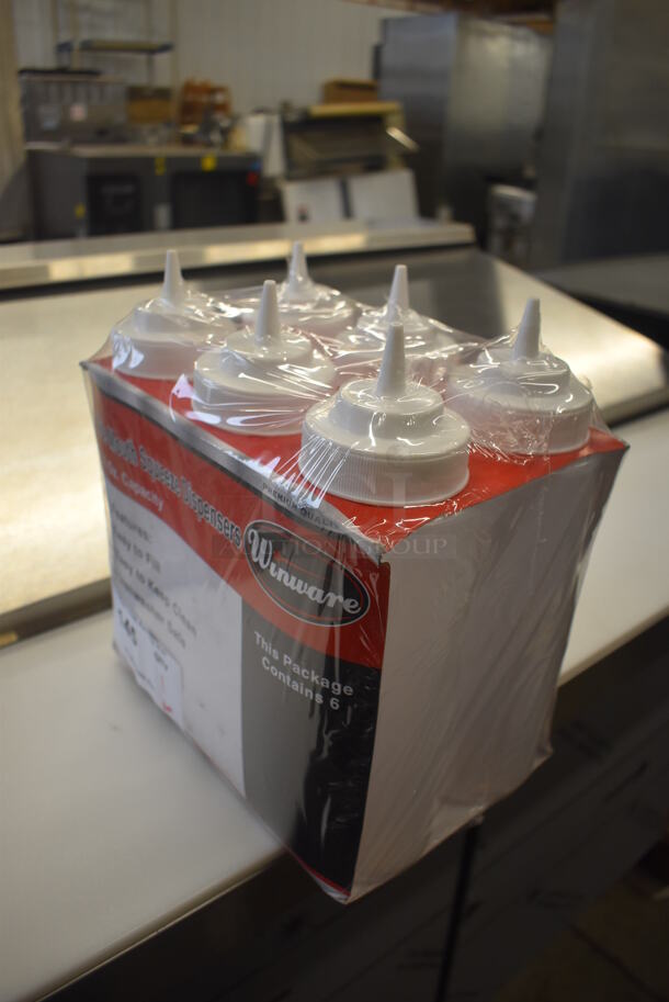 BRAND NEW! Pack of 6 Winware Poly Condiment Bottles. 2.5x2.5x10.5 - Image 3 of 5