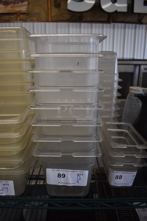 ALL ONE MONEY! Lot of 8 Clear Poly 1/9 Size Drop In Bins! 1/6x6 - Image 1 of 3