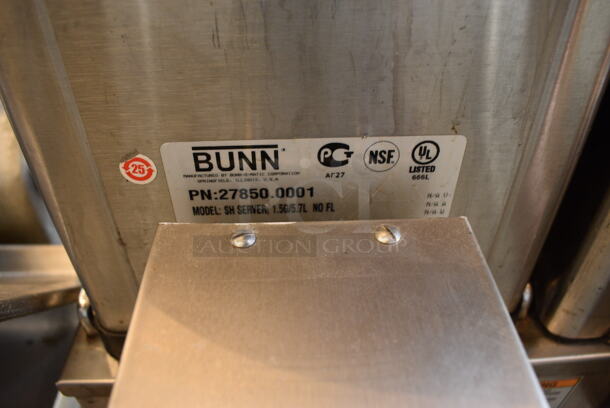 2014 Bunn 2SH STAND Stainless Steel Commercial Countertop Stand w/ 2 Bunn SH SERVER Metal Servers. 120 Volts, 1 Phase. 19x16x25. Tested and Working! - Image 5 of 7