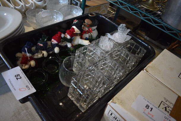 ALL ONE MONEY! Lot of Various Items Including Snowmen Decorations and Tea Light Holders in Black Bus Bin - Image 6 of 6