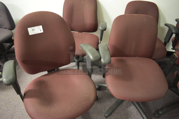 6 Maroon Office Chairs. 6 Times Your Bid!  (Main Building) - Image 2 of 6