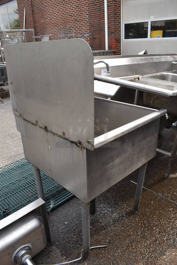 Commercial Stainless Steel 1 Bay Sink With Faucet And Side Splash - Image 2 of 5