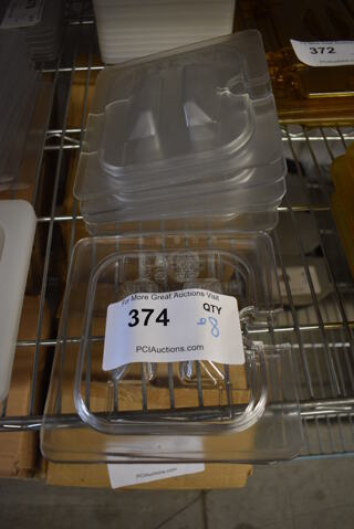 ALL ONE MONEY! Lot of 8 Clear Poly 1/6 Size Drop In Bin Lids!