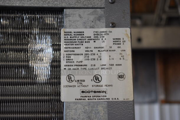 Scotsman Model FME1200AE-3A Stainless Steel Commercial Ice Machine Head on Follett Stainless Steel Commercial Ice Bin. 208/230 Volts, 3 Phase. 60x40x87 - Image 7 of 9