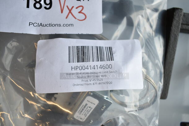 3 BRAND NEW SCRATCH AND DENT! Items Including 41321210100 Hatco 02.12.101.00 Motor,Gear 120V 60Hz 9 Rpm, HP0041414600 Vulcan 00-414146-00002 Hi Limit Switch, HP0042165200 Vulcan 00-421652-00001 Grate, 12" Square. 3 Times Your Bid! - Image 7 of 9