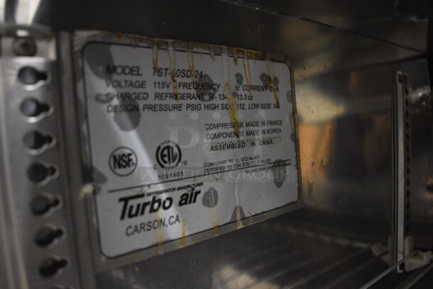 Turbo Air Model TST-60SD-24 Stainless Steel Commercial Prep Table on Commercial Casters. 115 Volts, 1 Phase. 60x34x36. Tested and Powers On But Does Not Get Cold - Image 6 of 6