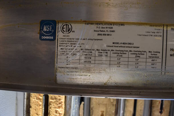 15' Captive Aire 4824 END-2 Stainless Steel Commercial Grease Trap w/ Filters. 180x25x48 - Image 7 of 8