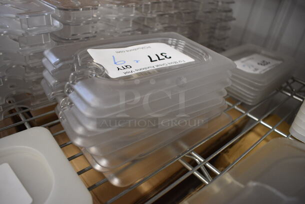 ALL ONE MONEY! Lot of 9 Clear Poly 1/9 Size Drop In Bin Lids! - Image 2 of 2
