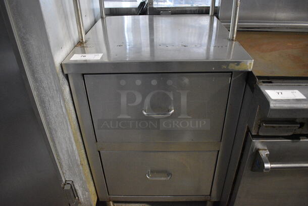 Stainless Steel Commercial Counter w/ 2 Drawers and 2 Over Shelves. 24x25.5x68 - Image 2 of 5