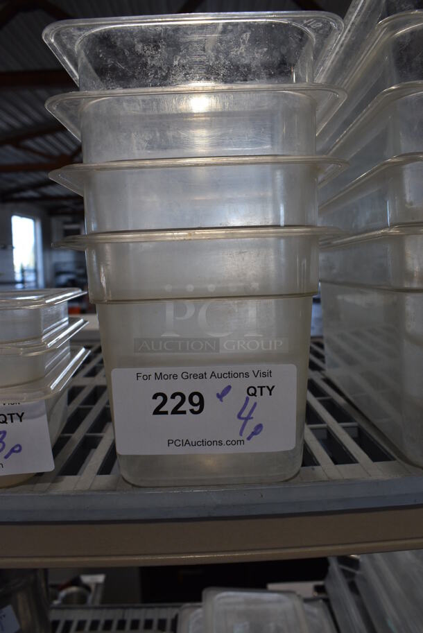 ALL ONE MONEY! Lot of 4 Clear Poly 1/6 Size Drop In Bins! 1/6x6 - Image 1 of 2