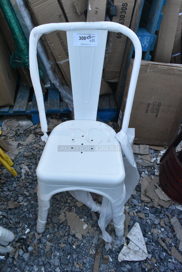28 BRAND NEW SCRATCH AND DENT! Tolix Style Dining Height Chairs Including Yellow, White, Green, Blue and Gray. 28 Times Your Bid! - Image 4 of 7