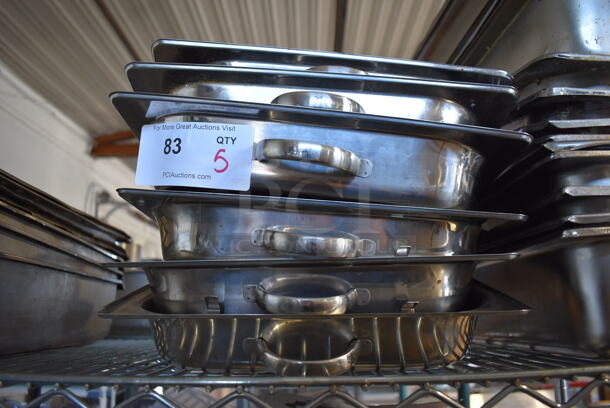 5 Stainless Steel Center Hinge Dome Covers. 13x21x3. 5 Times Your Bid! - Image 1 of 3