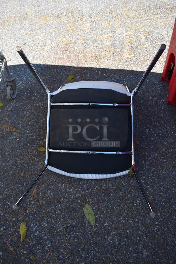 6 White Dining Height Chairs on Chrome Finish Frame. 20x20x35. 6 Times Your Bid! - Image 6 of 6