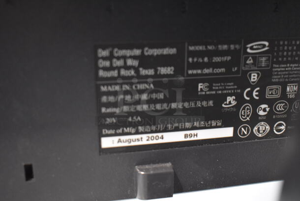 3 Dell 2001FP 20" Computer Monitors. 100-240 Volts, 1 Phase. 3 Times Your Bid! - Image 5 of 7