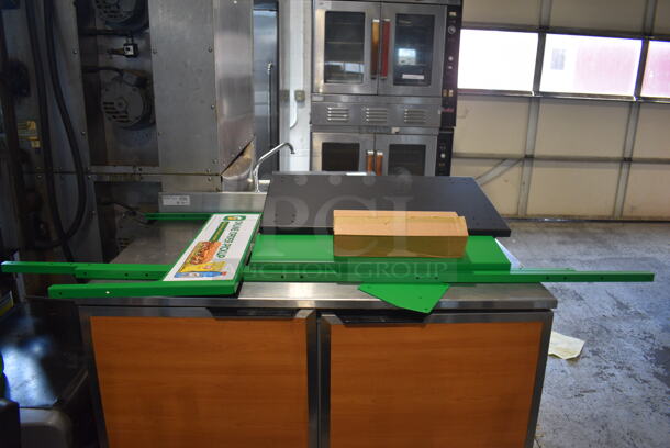 Commercial Indoor Display Stand With Box Of Hardware, Green. 